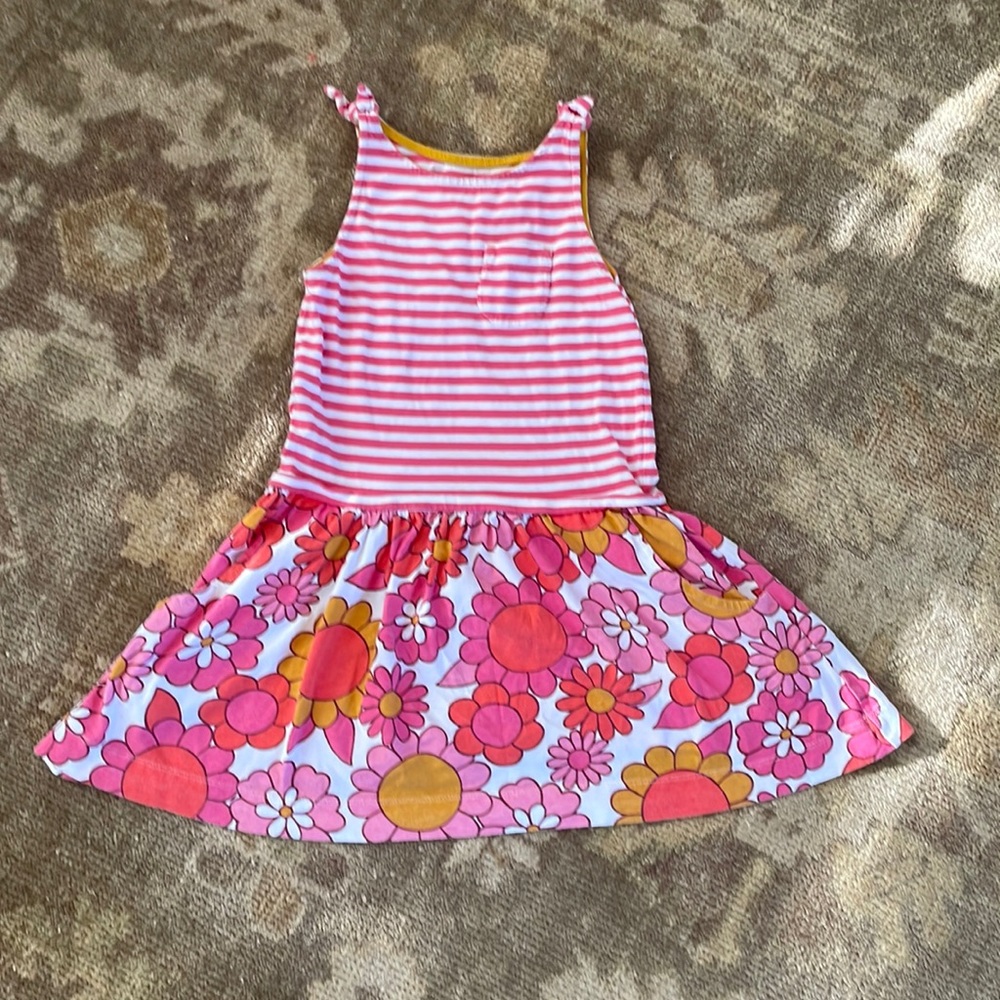 Boden jersey floral and striped dress 6/7 122cm